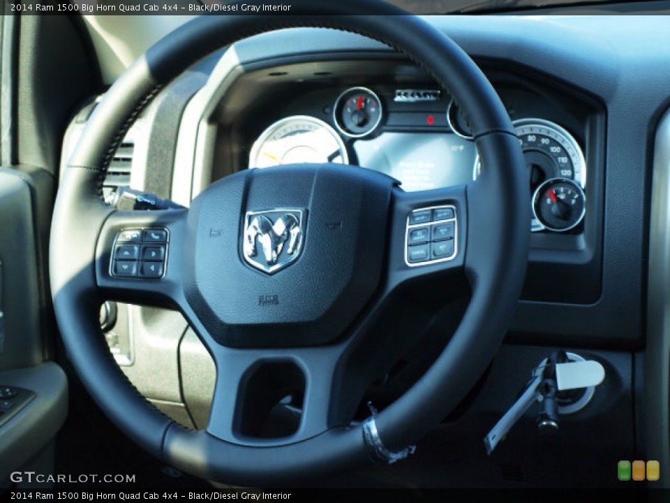 Black/Diesel Gray Interior Steering Wheel for the 2014 Ram 1500 Big Horn Quad Cab 4x4 #85045357