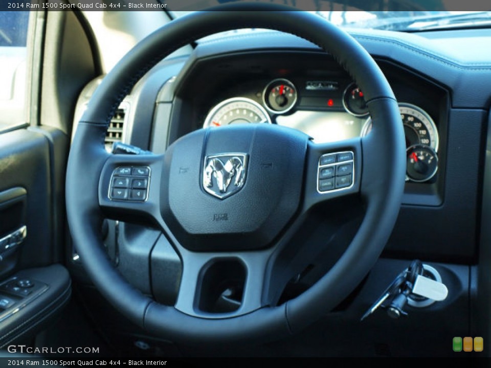 Black Interior Steering Wheel for the 2014 Ram 1500 Sport Quad Cab 4x4 #85045684