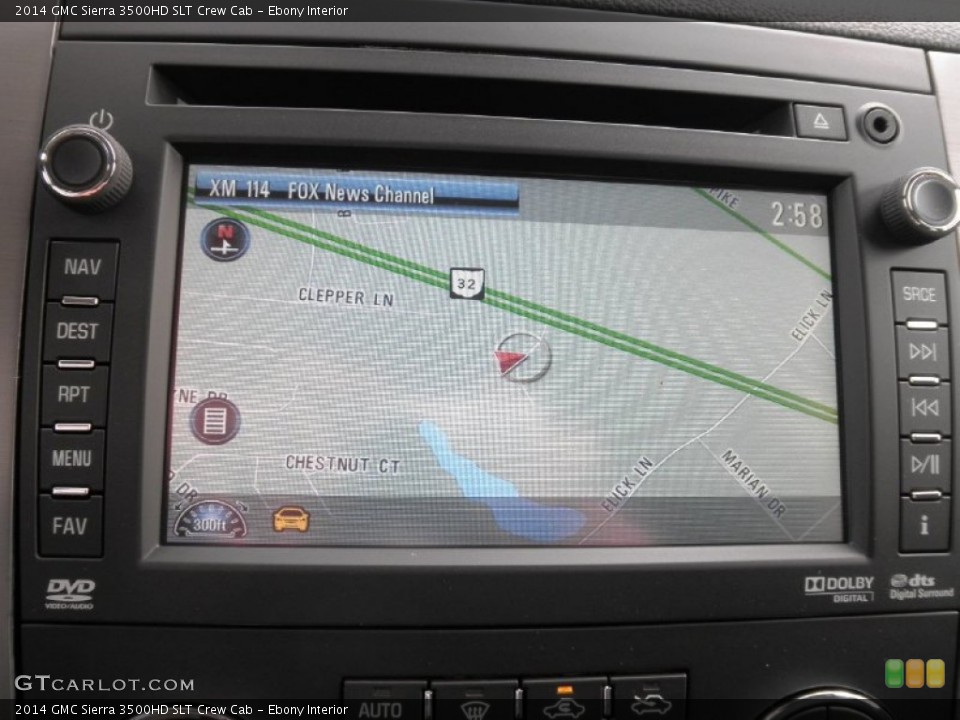 Ebony Interior Navigation for the 2014 GMC Sierra 3500HD SLT Crew Cab #85045702