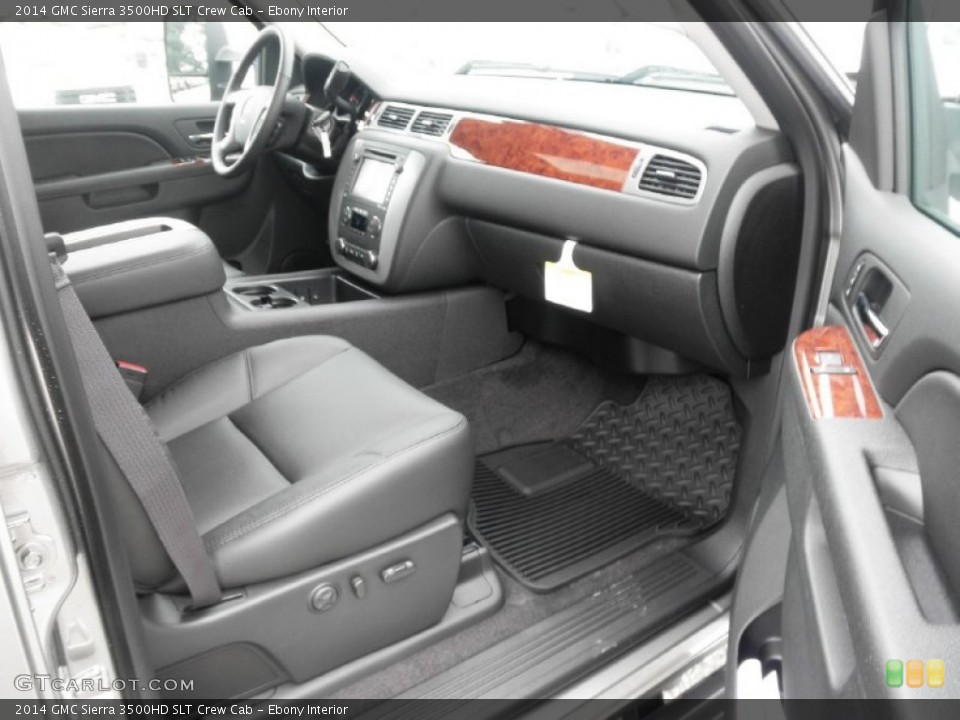 Ebony Interior Photo for the 2014 GMC Sierra 3500HD SLT Crew Cab #85046101
