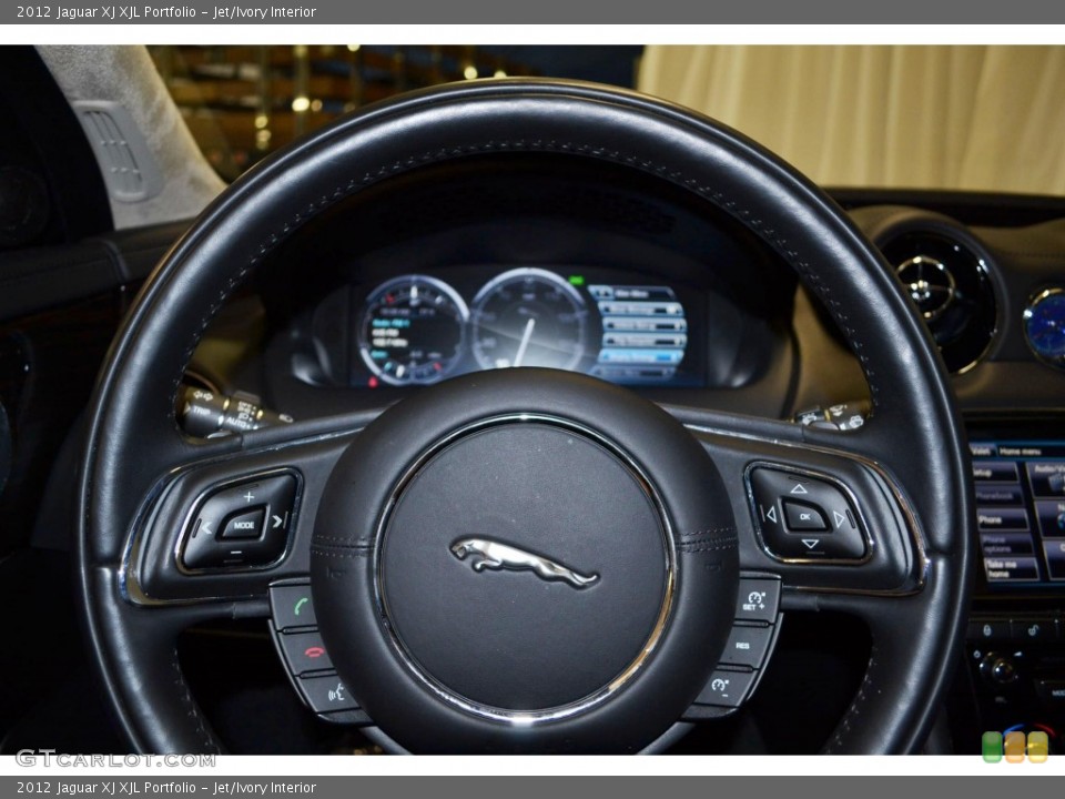 Jet/Ivory Interior Steering Wheel for the 2012 Jaguar XJ XJL Portfolio #85047019