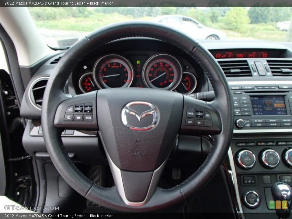 Black Interior Steering Wheel for the 2012 Mazda MAZDA6 s Grand Touring Sedan #85049098