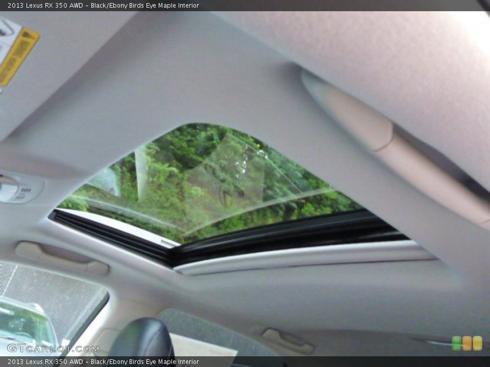 Black/Ebony Birds Eye Maple Interior Sunroof for the 2013 Lexus RX 350 AWD #85054650
