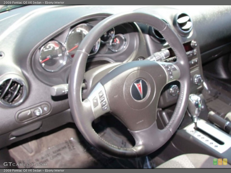 Ebony Interior Steering Wheel for the 2009 Pontiac G6 V6 Sedan #85059585
