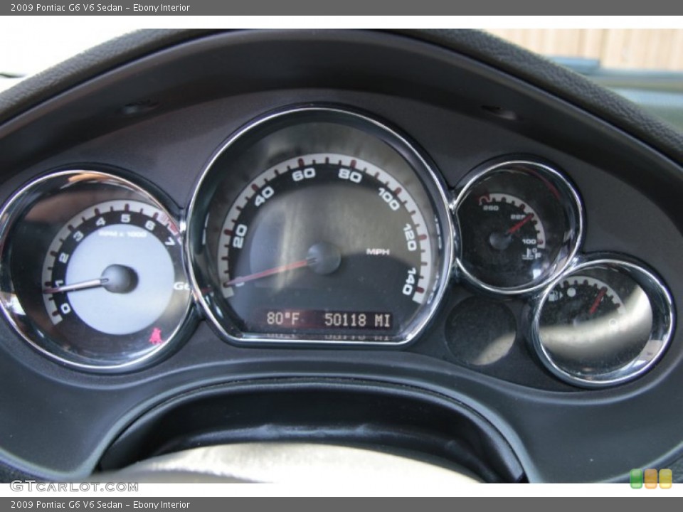Ebony Interior Gauges for the 2009 Pontiac G6 V6 Sedan #85059814