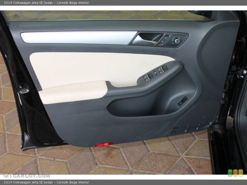 Cornsilk Beige Interior Door Panel for the 2014 Volkswagen Jetta SE Sedan #85060444