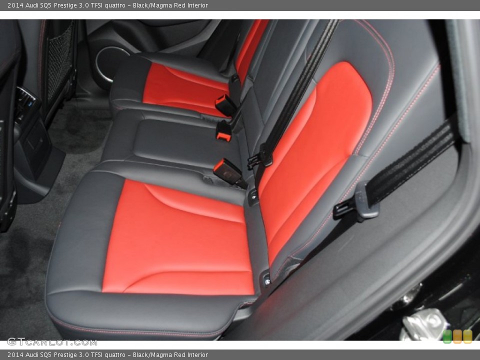 Black/Magma Red Interior Rear Seat for the 2014 Audi SQ5 Prestige 3.0 TFSI quattro #85071797