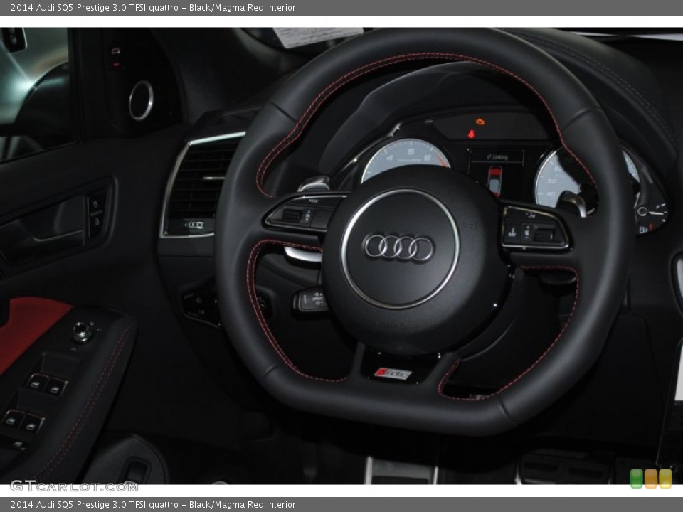 Black/Magma Red Interior Steering Wheel for the 2014 Audi SQ5 Prestige 3.0 TFSI quattro #85071842