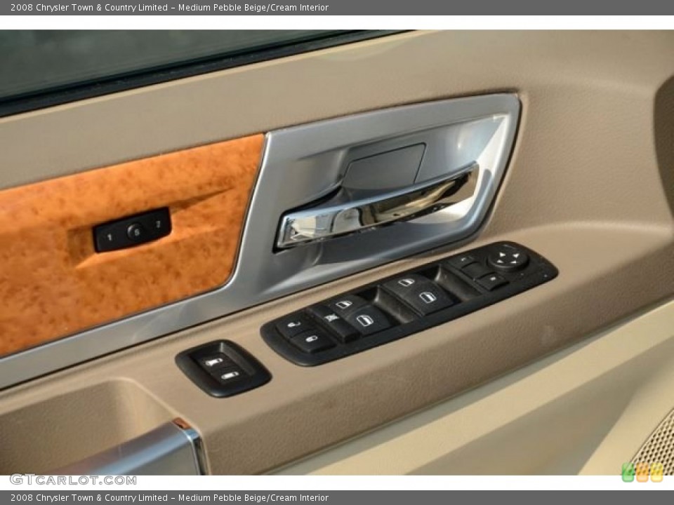 Medium Pebble Beige/Cream Interior Controls for the 2008 Chrysler Town & Country Limited #85075573