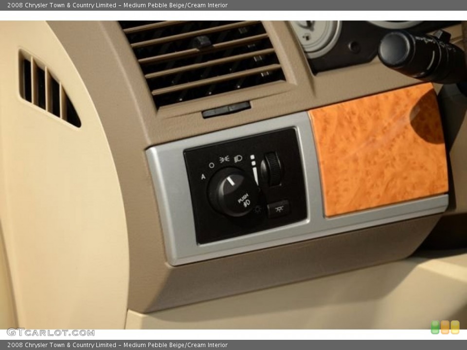 Medium Pebble Beige/Cream Interior Controls for the 2008 Chrysler Town & Country Limited #85075595