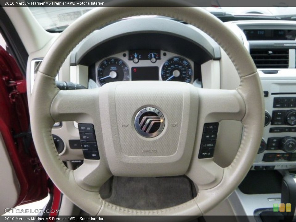 Stone Interior Steering Wheel for the 2010 Mercury Mariner V6 Premier 4WD #85077419