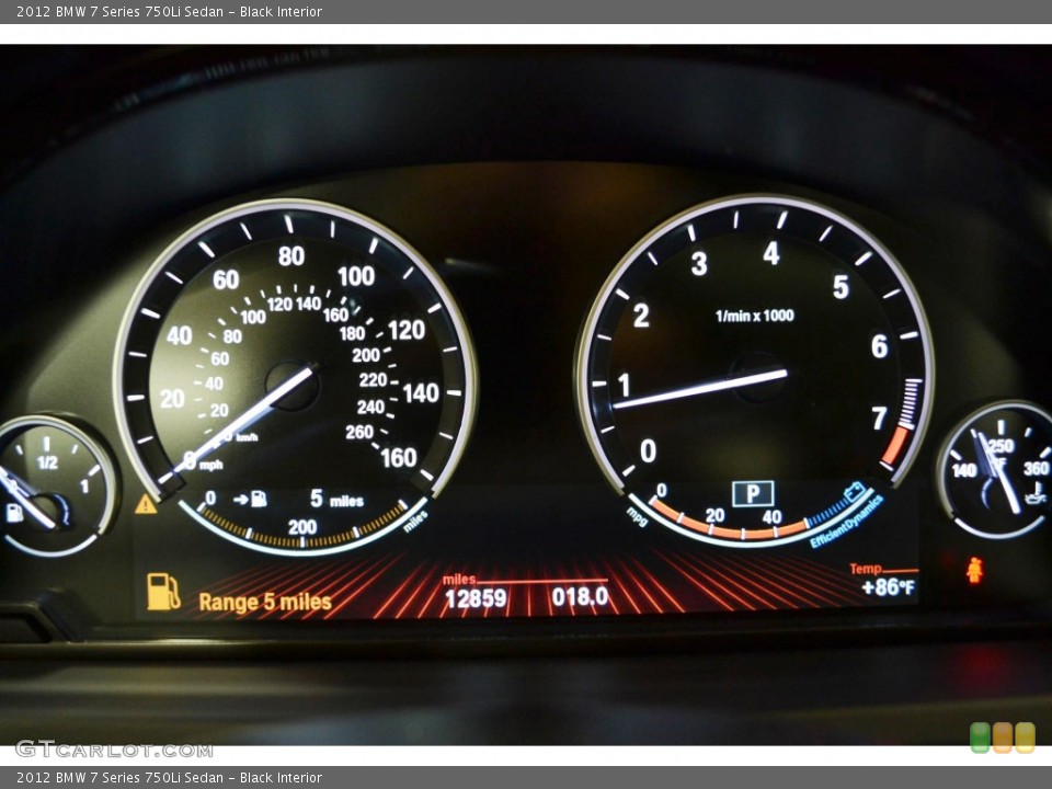 Black Interior Gauges for the 2012 BMW 7 Series 750Li Sedan #85078208