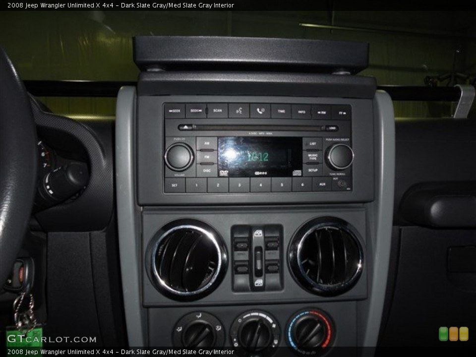 Dark Slate Gray/Med Slate Gray Interior Controls for the 2008 Jeep Wrangler Unlimited X 4x4 #85082528