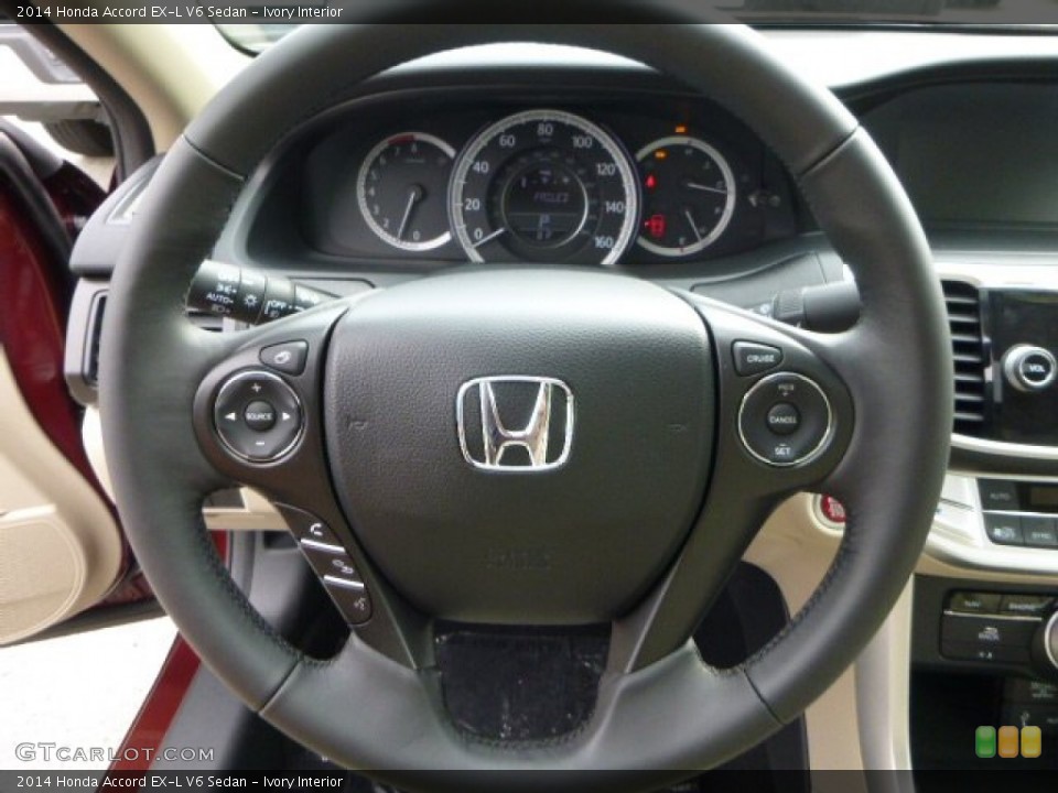 Ivory Interior Steering Wheel for the 2014 Honda Accord EX-L V6 Sedan #85082900