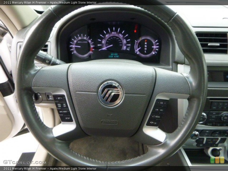 Agate/Medium Light Stone Interior Steering Wheel for the 2011 Mercury Milan I4 Premier #85083134