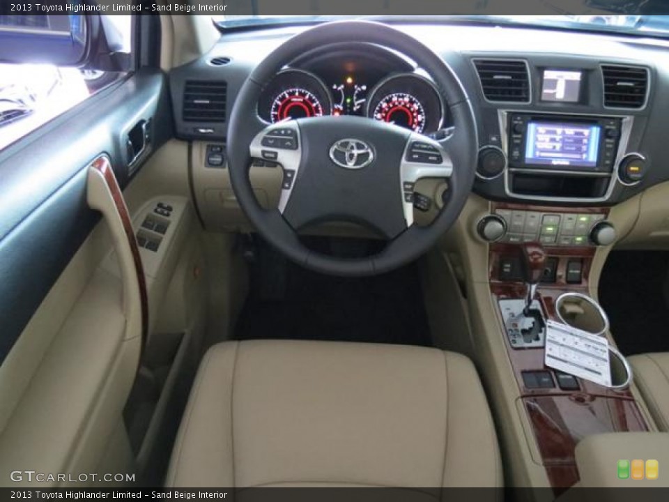 Sand Beige Interior Dashboard for the 2013 Toyota Highlander Limited #85084247