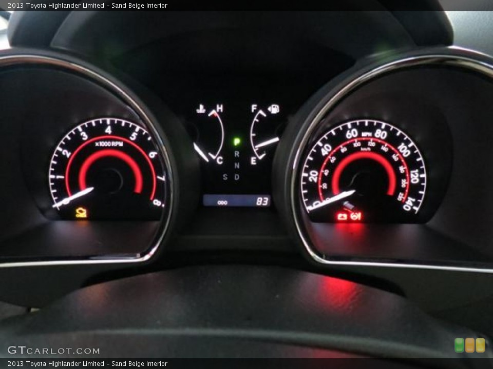 Sand Beige Interior Gauges for the 2013 Toyota Highlander Limited #85084442