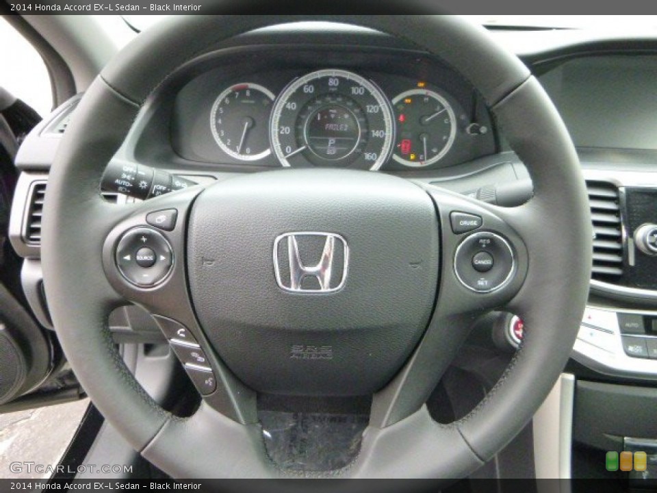 Black Interior Steering Wheel for the 2014 Honda Accord EX-L Sedan #85084790