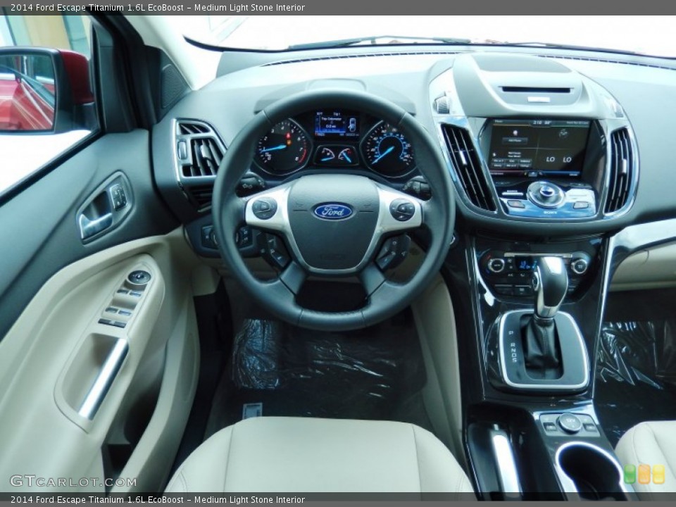 Medium Light Stone Interior Dashboard for the 2014 Ford Escape Titanium 1.6L EcoBoost #85085813
