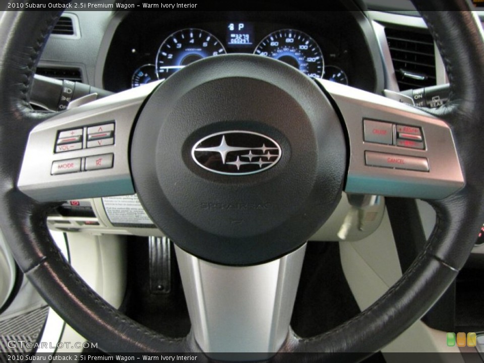 Warm Ivory Interior Controls for the 2010 Subaru Outback 2.5i Premium Wagon #85088327