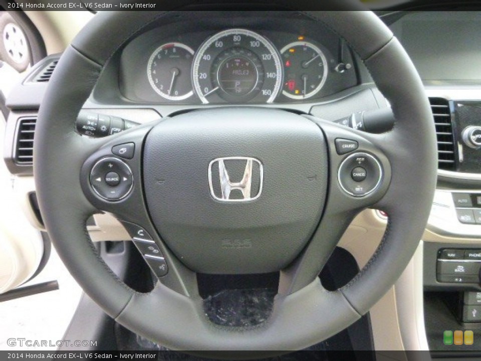Ivory Interior Steering Wheel for the 2014 Honda Accord EX-L V6 Sedan #85089302
