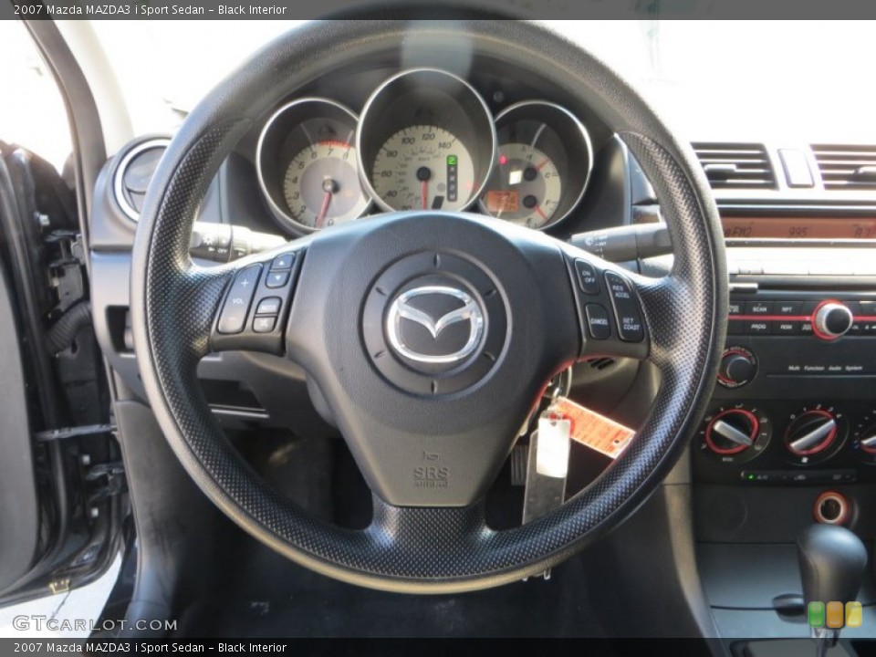 Black Interior Steering Wheel for the 2007 Mazda MAZDA3 i Sport Sedan #85090841