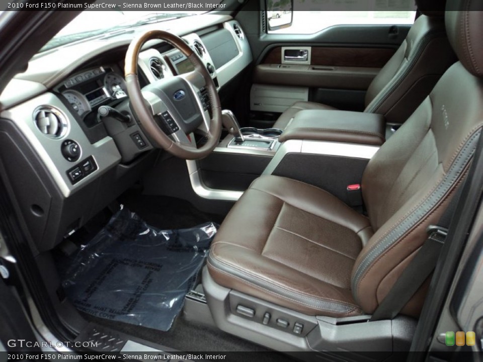 Sienna Brown Leather/Black Interior Front Seat for the 2010 Ford F150 Platinum SuperCrew #85101566