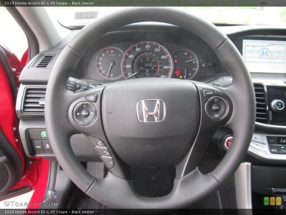 Black Interior Steering Wheel for the 2014 Honda Accord EX-L V6 Coupe #85102601