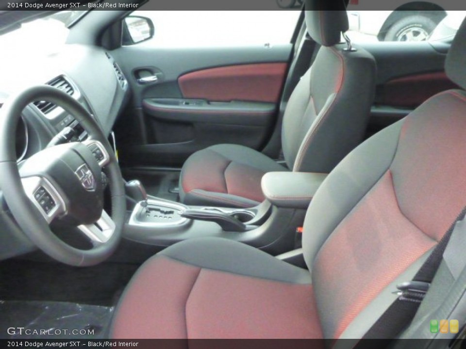 Black/Red Interior Front Seat for the 2014 Dodge Avenger SXT #85111592