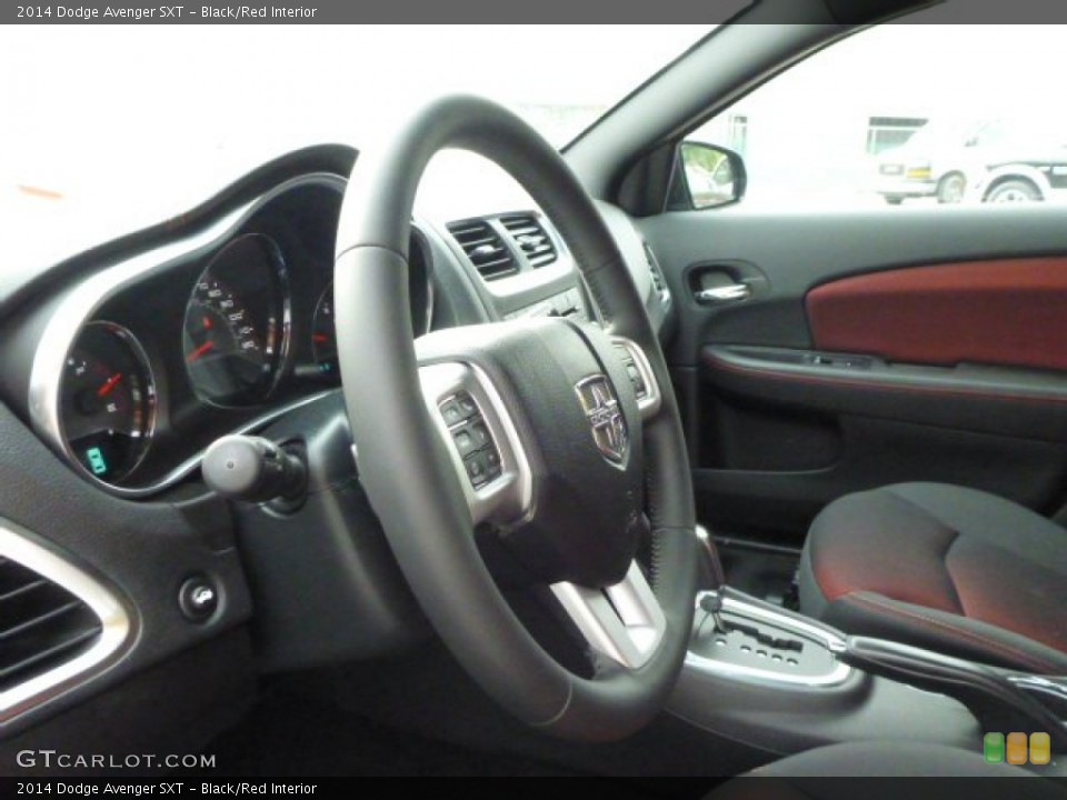 Black/Red Interior Steering Wheel for the 2014 Dodge Avenger SXT #85111682