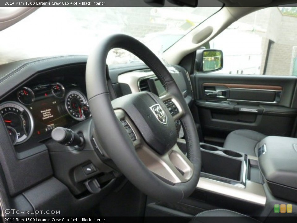 Black Interior Steering Wheel for the 2014 Ram 1500 Laramie Crew Cab 4x4 #85112329