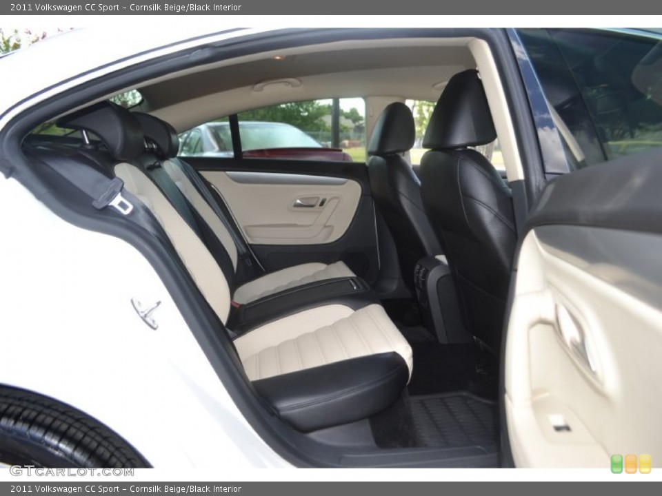 Cornsilk Beige/Black Interior Rear Seat for the 2011 Volkswagen CC Sport #85113938