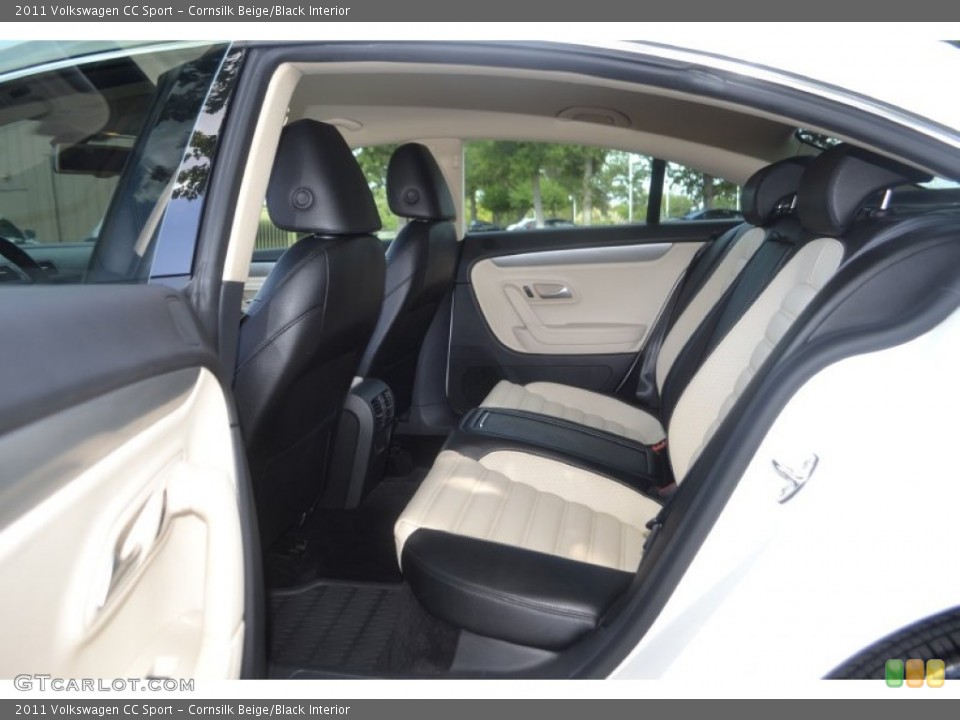 Cornsilk Beige/Black Interior Rear Seat for the 2011 Volkswagen CC Sport #85113953