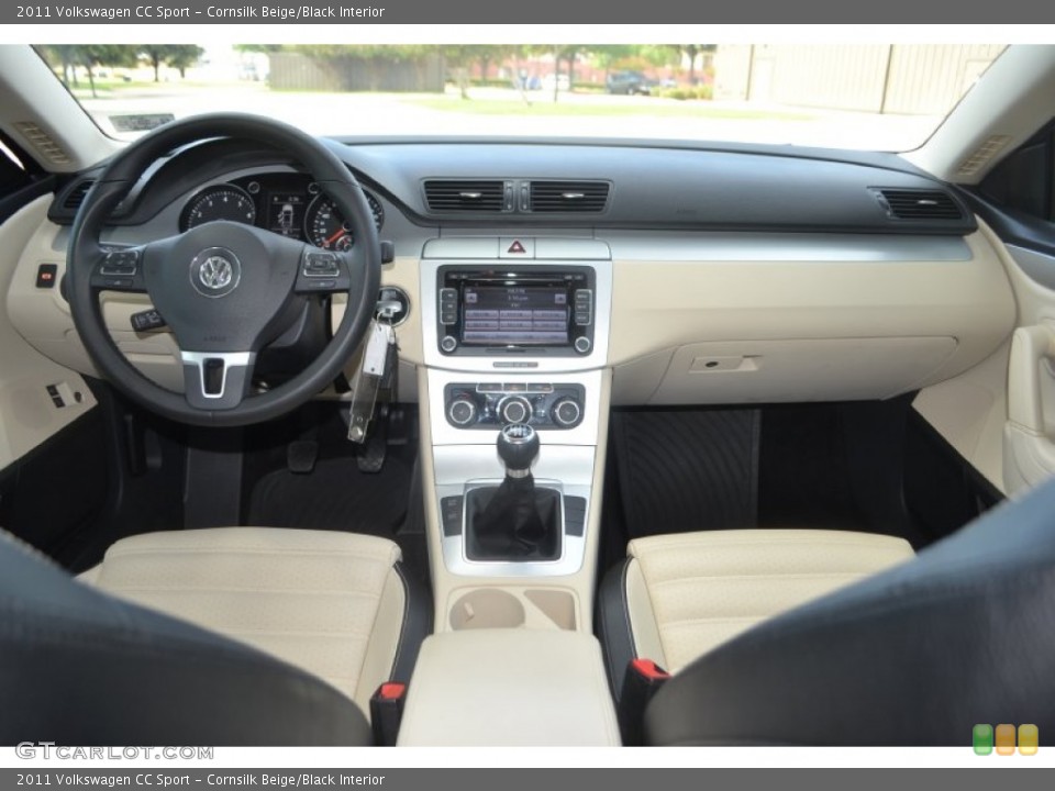 Cornsilk Beige/Black Interior Dashboard for the 2011 Volkswagen CC Sport #85113983