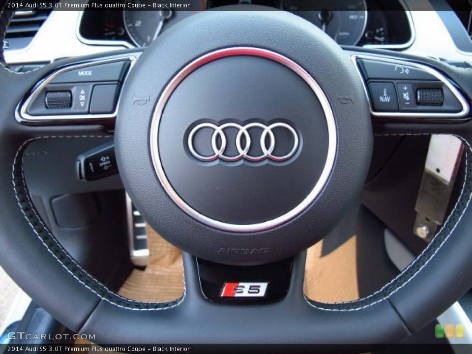 Black Interior Steering Wheel for the 2014 Audi S5 3.0T Premium Plus quattro Coupe #85114772