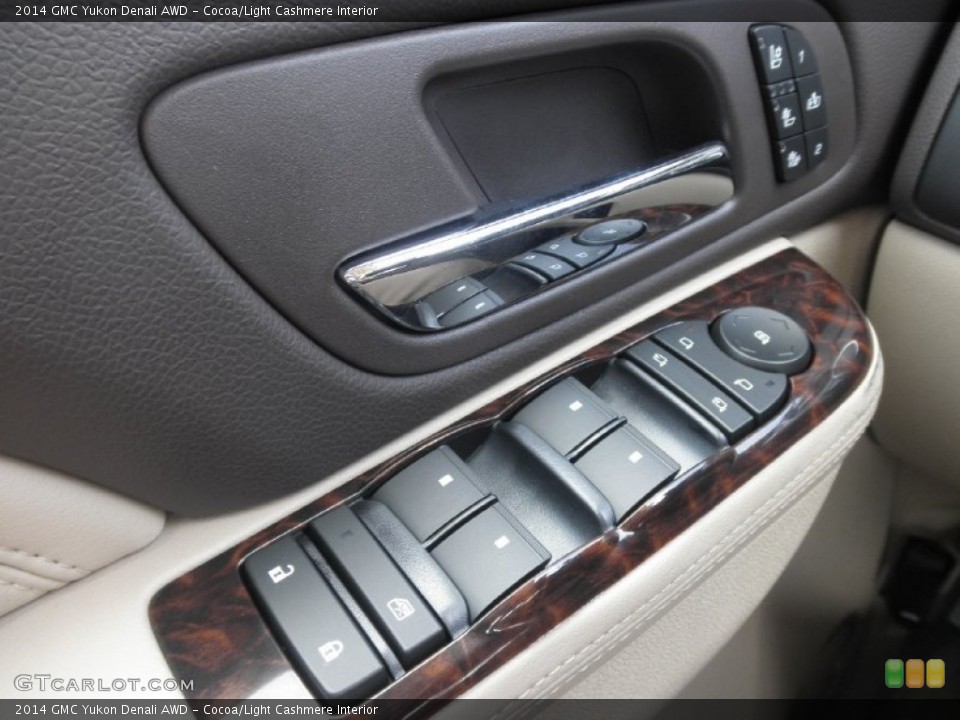 Cocoa/Light Cashmere Interior Controls for the 2014 GMC Yukon Denali AWD #85115489
