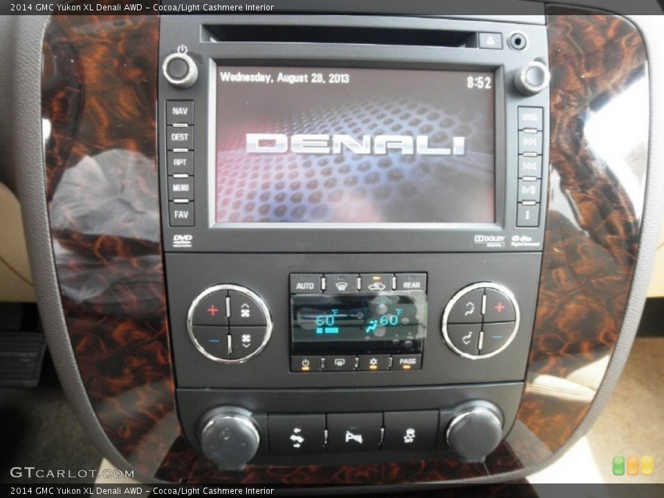 Cocoa/Light Cashmere Interior Controls for the 2014 GMC Yukon XL Denali AWD #85115828