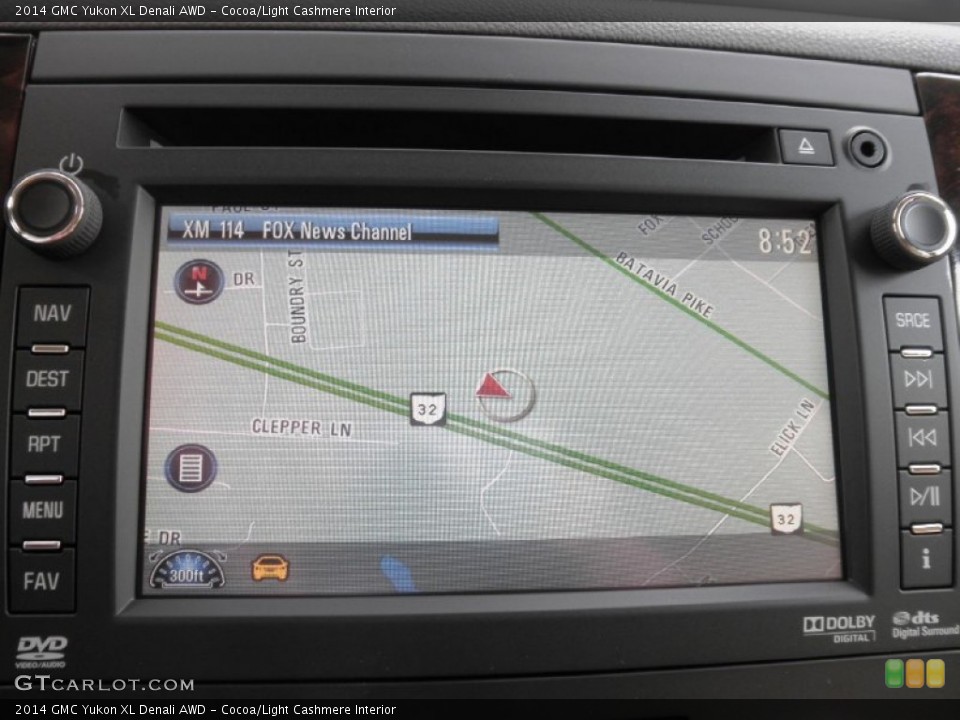 Cocoa/Light Cashmere Interior Navigation for the 2014 GMC Yukon XL Denali AWD #85115852