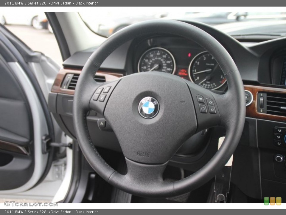 Black Interior Steering Wheel for the 2011 BMW 3 Series 328i xDrive Sedan #85124342