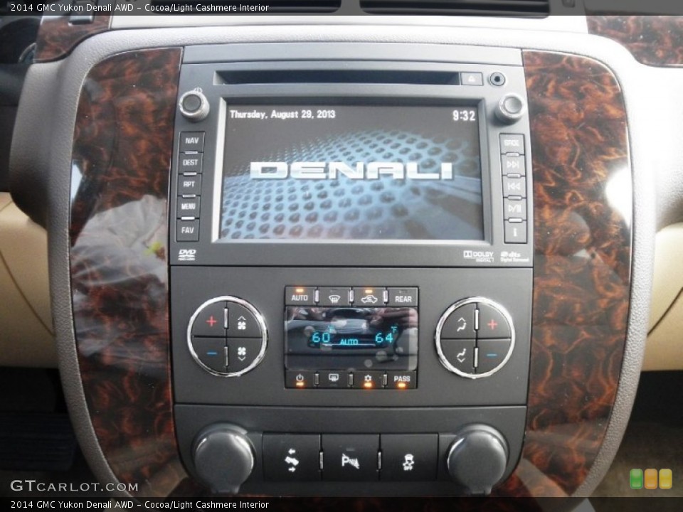 Cocoa/Light Cashmere Interior Controls for the 2014 GMC Yukon Denali AWD #85129745