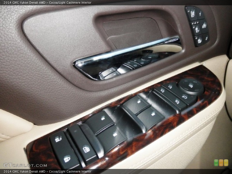 Cocoa/Light Cashmere Interior Controls for the 2014 GMC Yukon Denali AWD #85129976