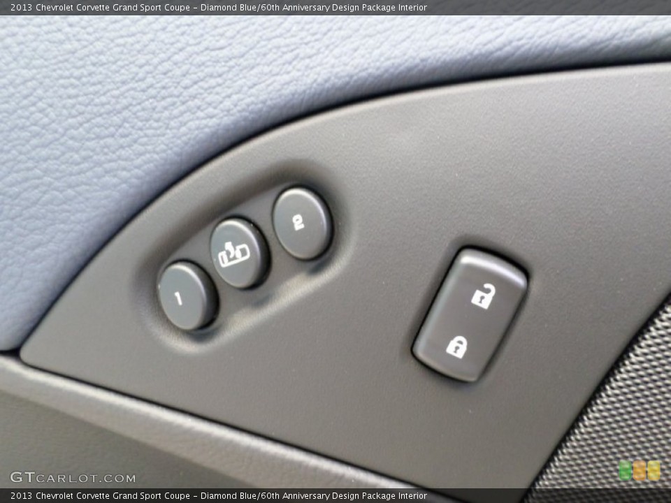 Diamond Blue/60th Anniversary Design Package Interior Controls for the 2013 Chevrolet Corvette Grand Sport Coupe #85131074