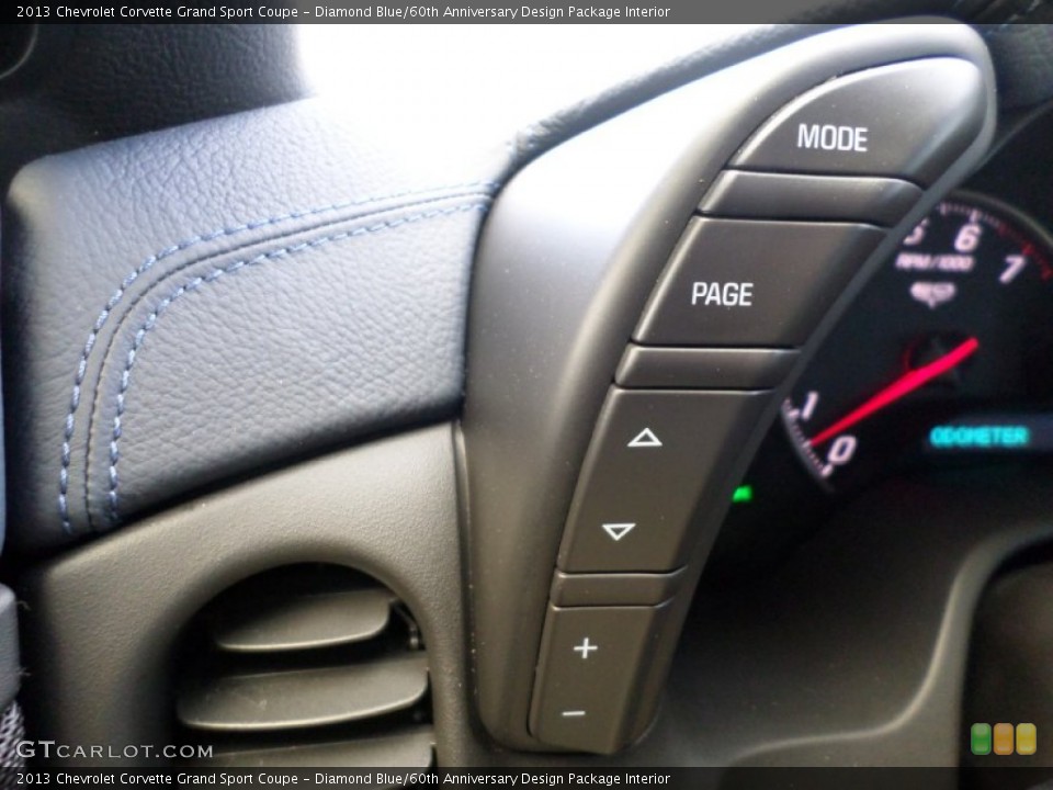 Diamond Blue/60th Anniversary Design Package Interior Controls for the 2013 Chevrolet Corvette Grand Sport Coupe #85131197