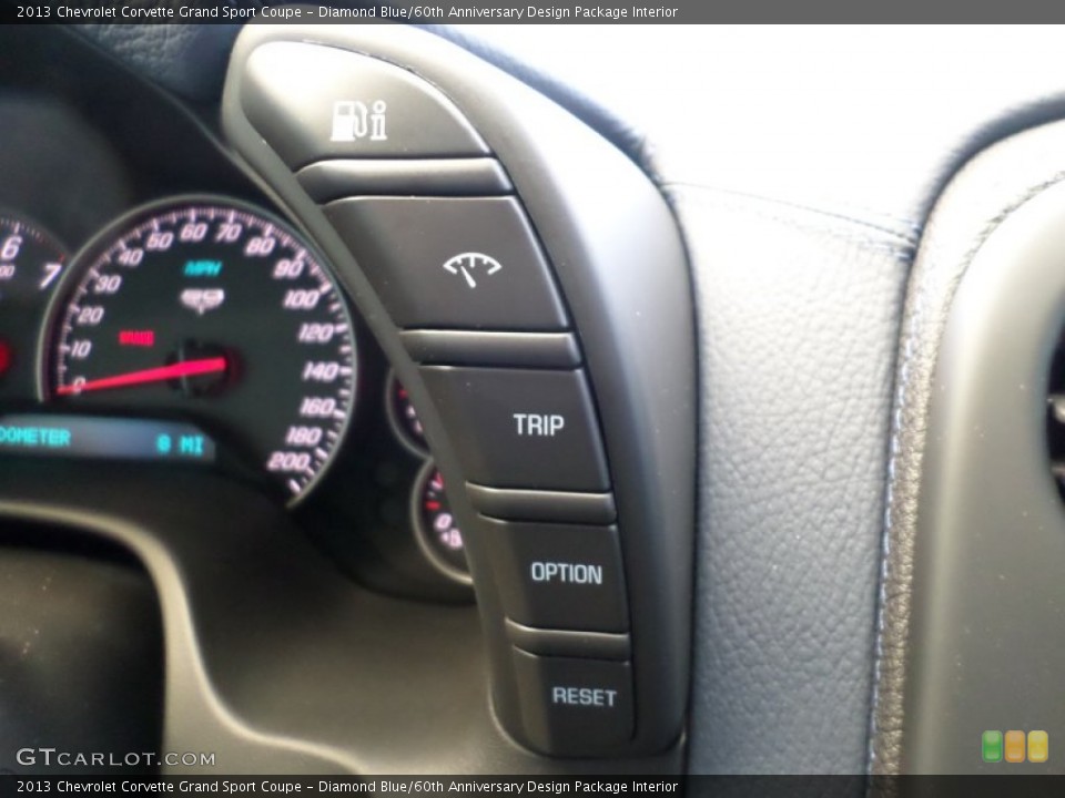 Diamond Blue/60th Anniversary Design Package Interior Controls for the 2013 Chevrolet Corvette Grand Sport Coupe #85131242