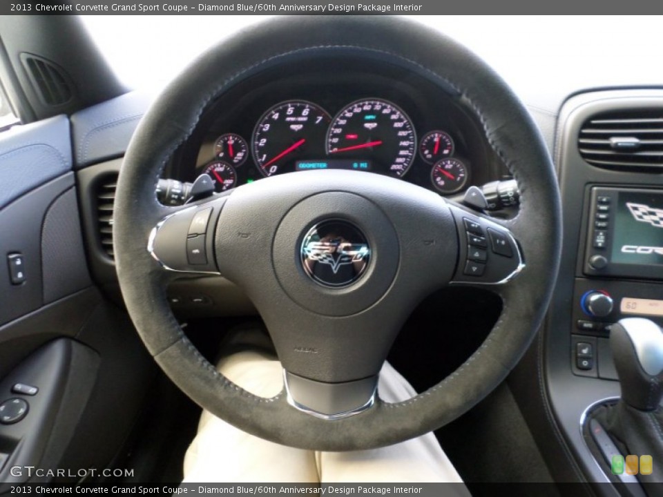 Diamond Blue/60th Anniversary Design Package Interior Steering Wheel for the 2013 Chevrolet Corvette Grand Sport Coupe #85131293