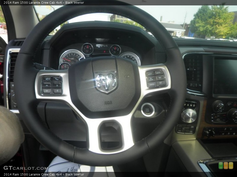 Black Interior Steering Wheel for the 2014 Ram 1500 Laramie Crew Cab 4x4 #85132313