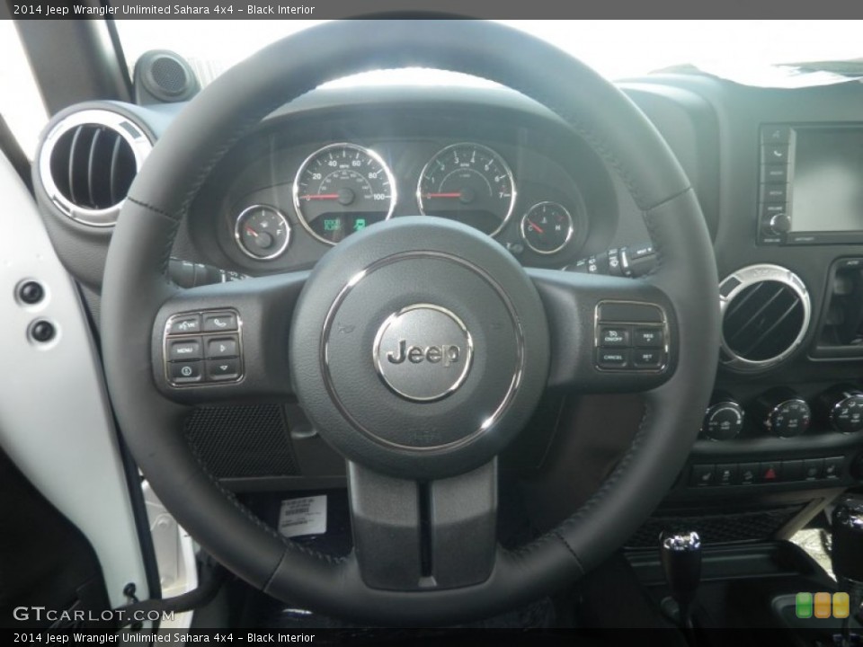 Black Interior Steering Wheel for the 2014 Jeep Wrangler Unlimited Sahara 4x4 #85132868