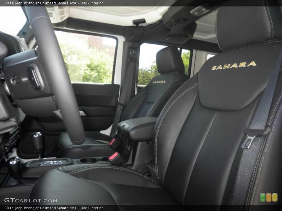 Black Interior Front Seat for the 2014 Jeep Wrangler Unlimited Sahara 4x4 #85132892