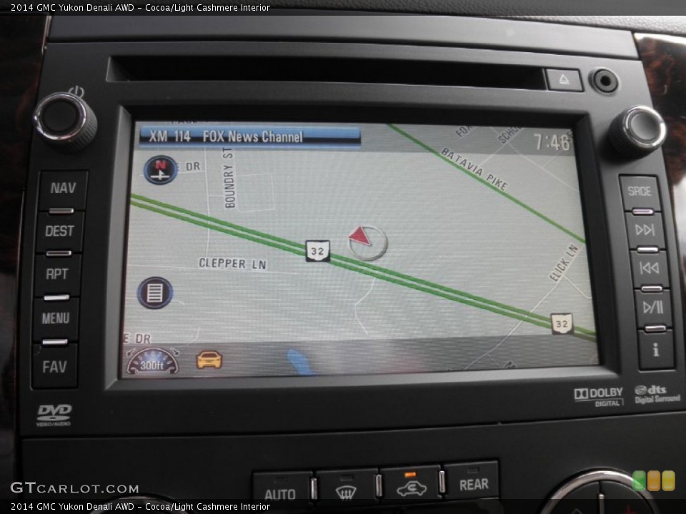 Cocoa/Light Cashmere Interior Navigation for the 2014 GMC Yukon Denali AWD #85133795