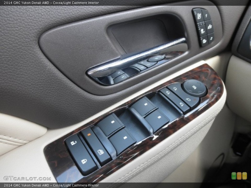 Cocoa/Light Cashmere Interior Controls for the 2014 GMC Yukon Denali AWD #85133942